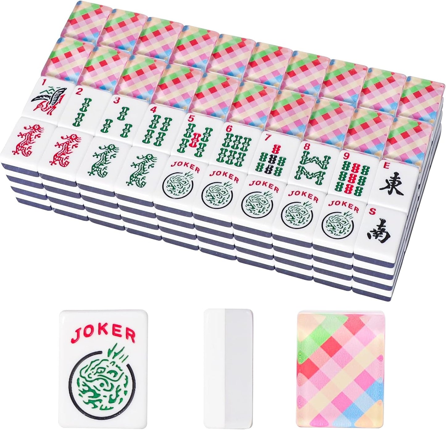 American Mahjong Tiles – with 3 dice, 100 money chips, 1 wind indicator, a carry bag