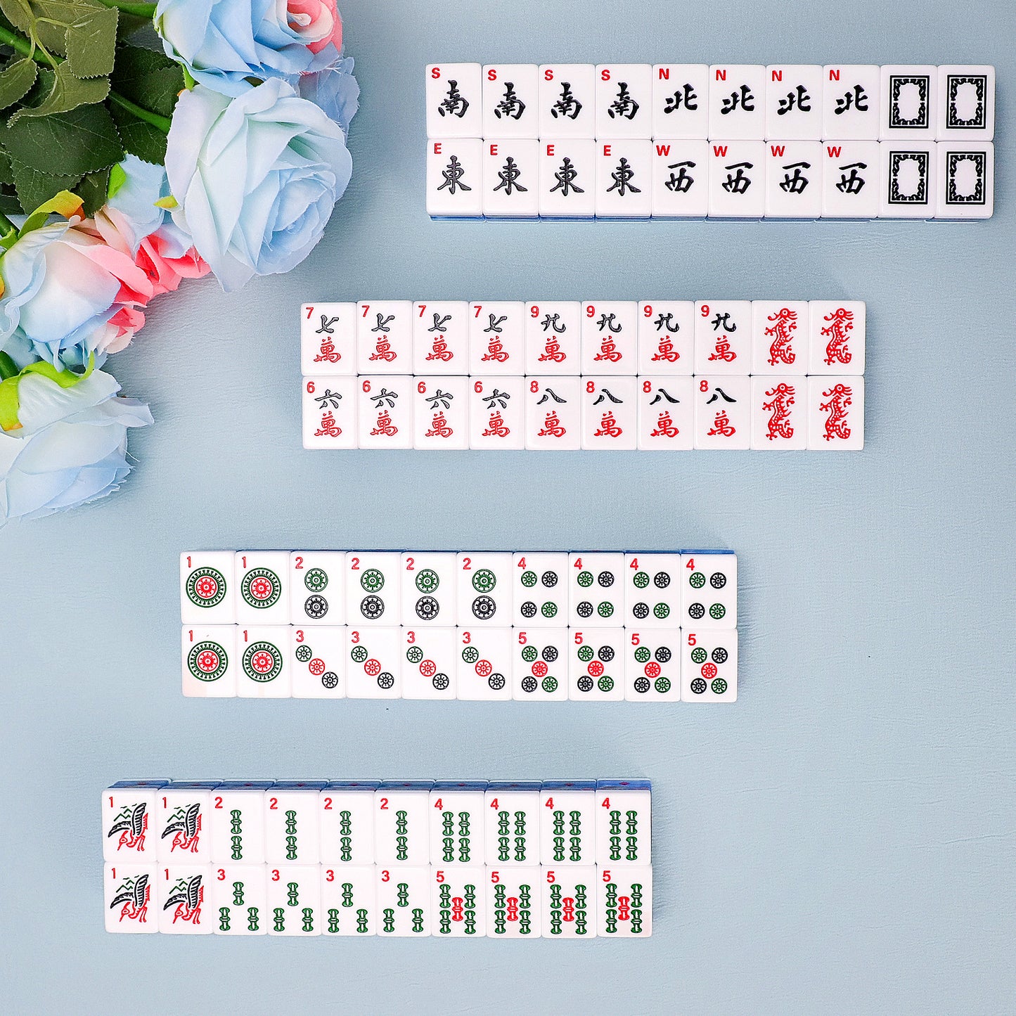 American Mahjongg Tiles – with 3 dice, 100 money chips, 1 wind indicator, a carry bag