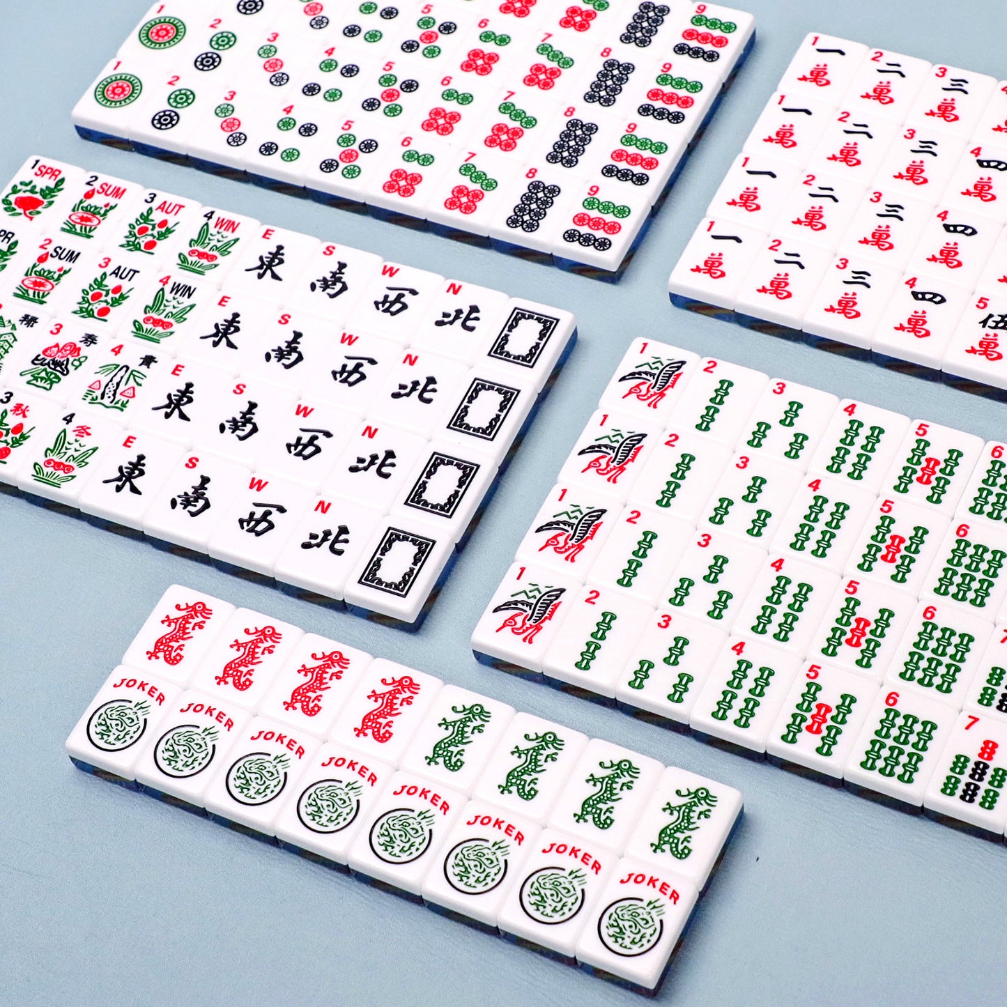 American Mahjongg Tiles – with 3 dice, 100 money chips, 1 wind indicator, a carry bag