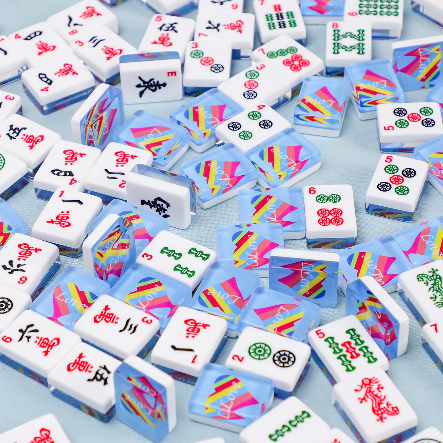 American Mahjongg Tiles – with 3 dice, 100 money chips, 1 wind indicator, a carry bag