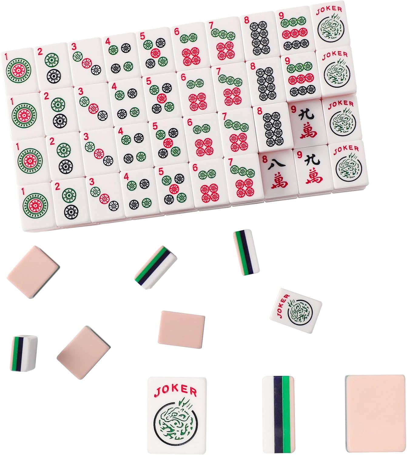 American Mahjongg Tiles – with 3 dice, 100 money chips, 1 wind indicator, a carry bag
