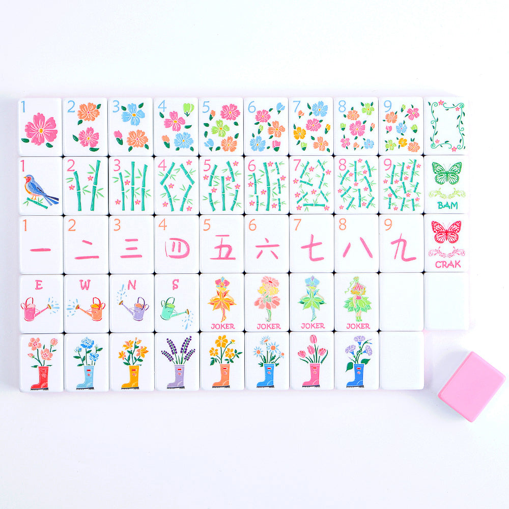 American Mahjong Set | 160 Engraved Tiles (Pink)