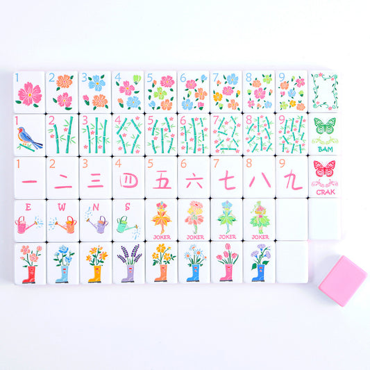 American Mahjong Set | 160 Engraved Tiles (Pink)