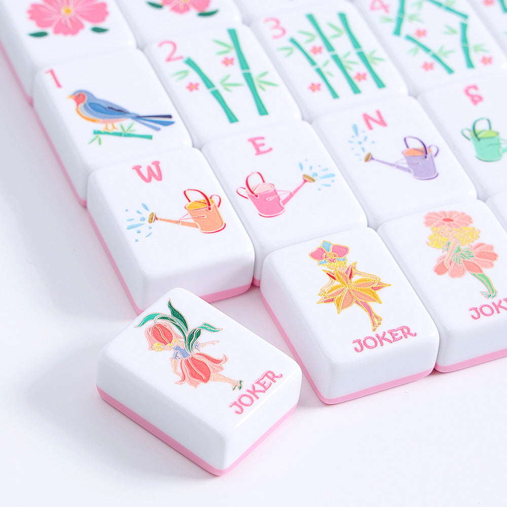 American Mahjong Set | 160 Engraved Tiles (Pink)
