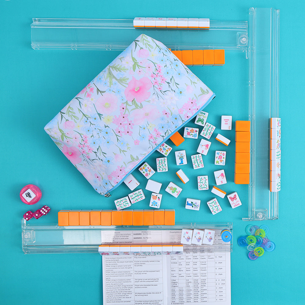 Spring Mahjong Set American Mahjong Set | Spring Blooming (Orange) – My Mahjong Trove