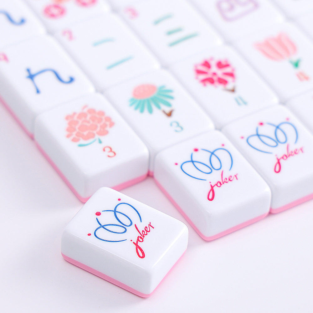 American Mahjong Set | 160 Engraved Tiles (Pink)