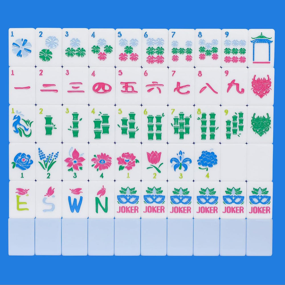 American Mahjong Set | 160 Engraved Acrylic Tiles (Light Blue)