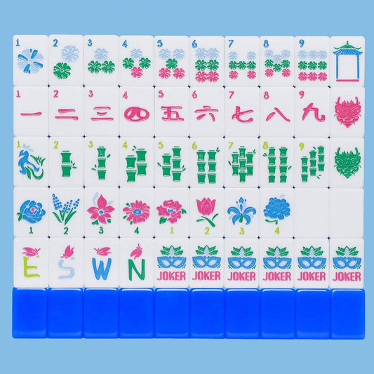 American Mahjong Set | 160 Engraved Acrylic Tiles (Sapphire Blue)