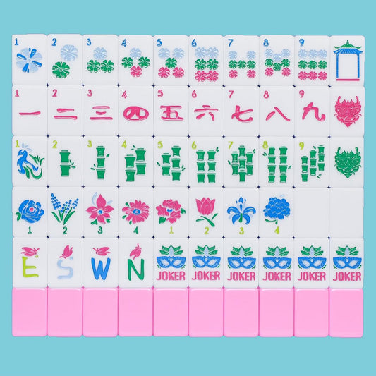 American Mahjong Set | 160 Engraved Acrylic Tiles (PINK)