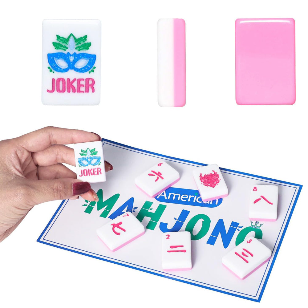 American Mahjong Set | 160 Engraved Acrylic Tiles (PINK)