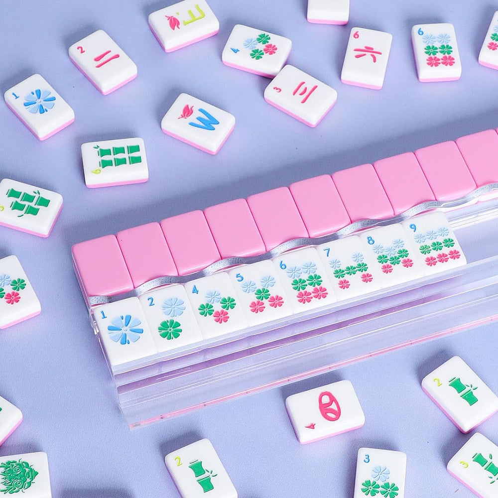 American Mahjong Set | 160 Engraved Acrylic Tiles (PINK)
