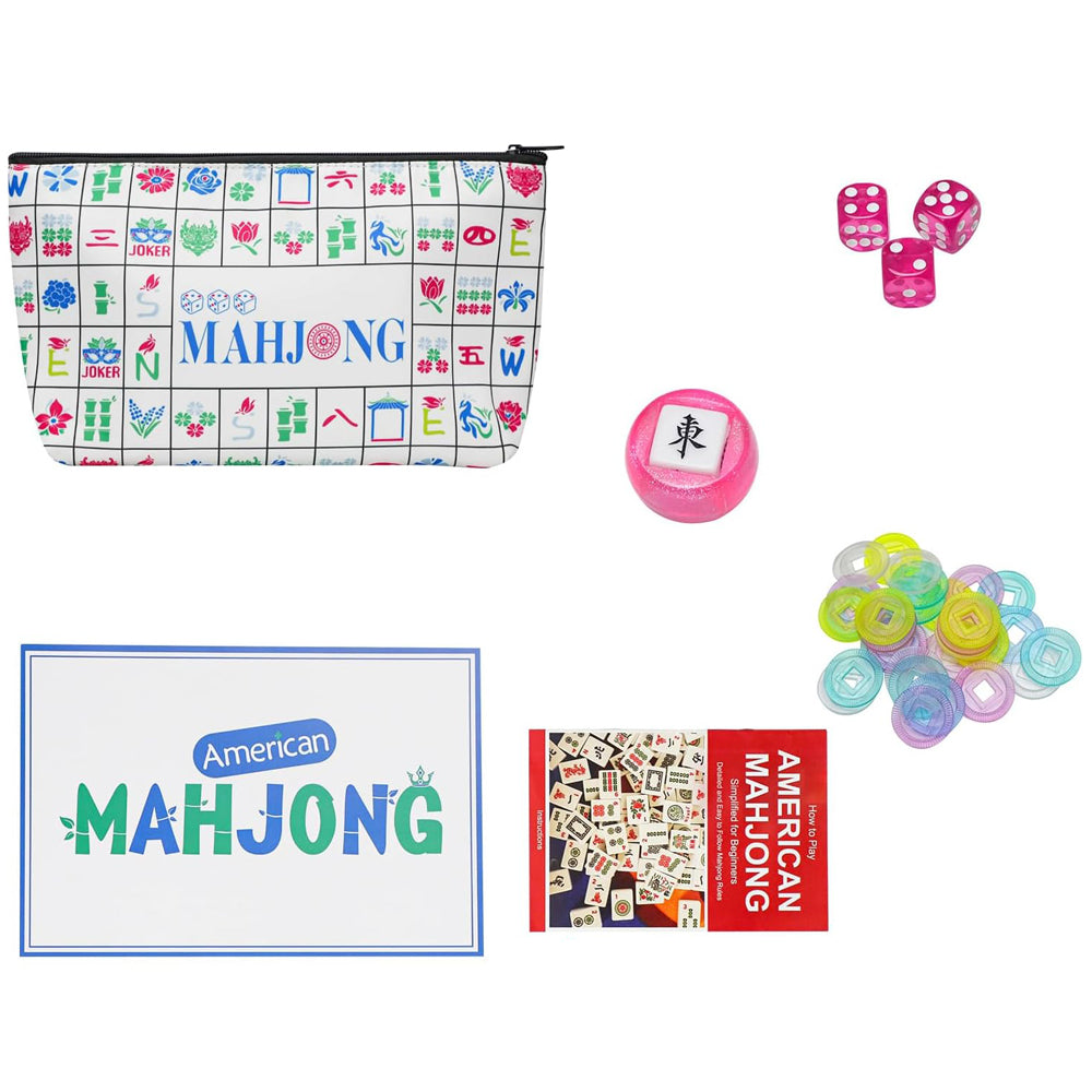 American Mahjong Set | 160 Engraved Acrylic Tiles (PINK)