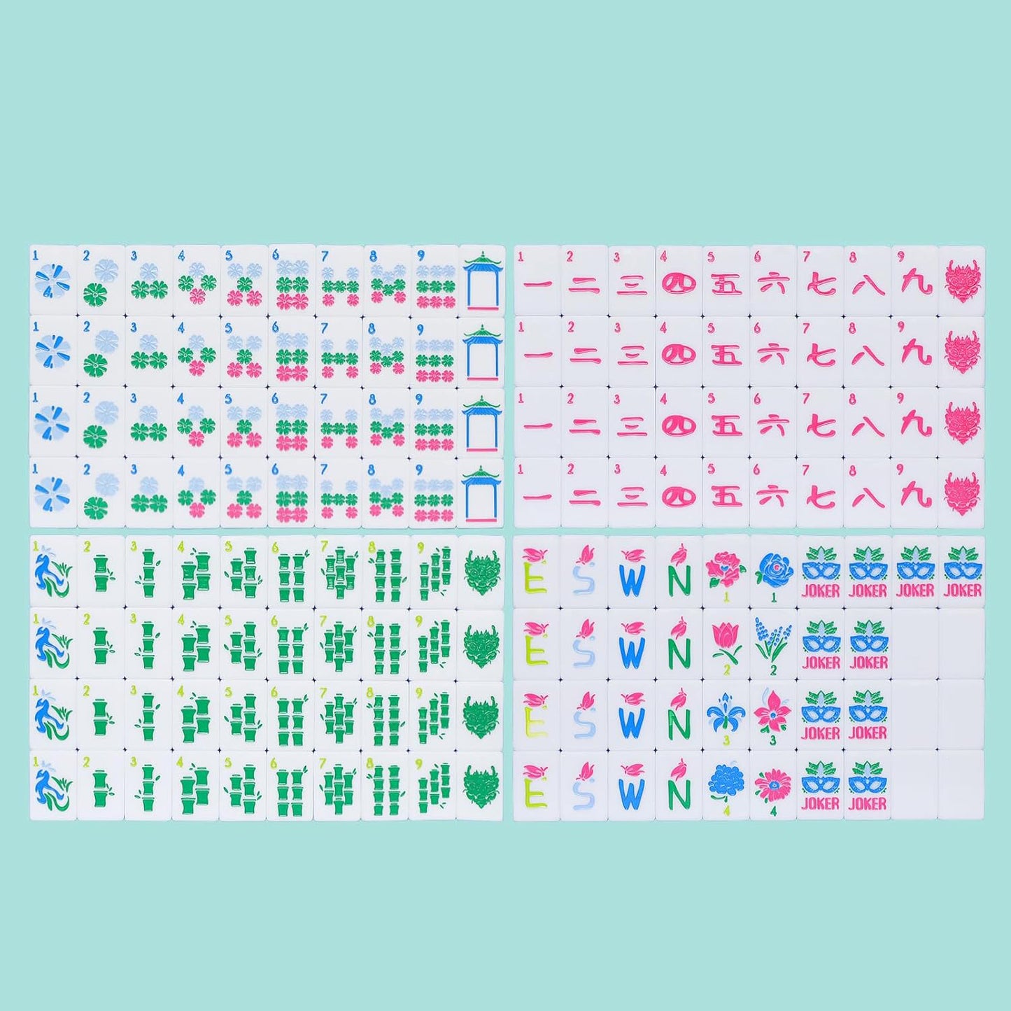 American Mahjong Set | 160 Engraved Acrylic Tiles