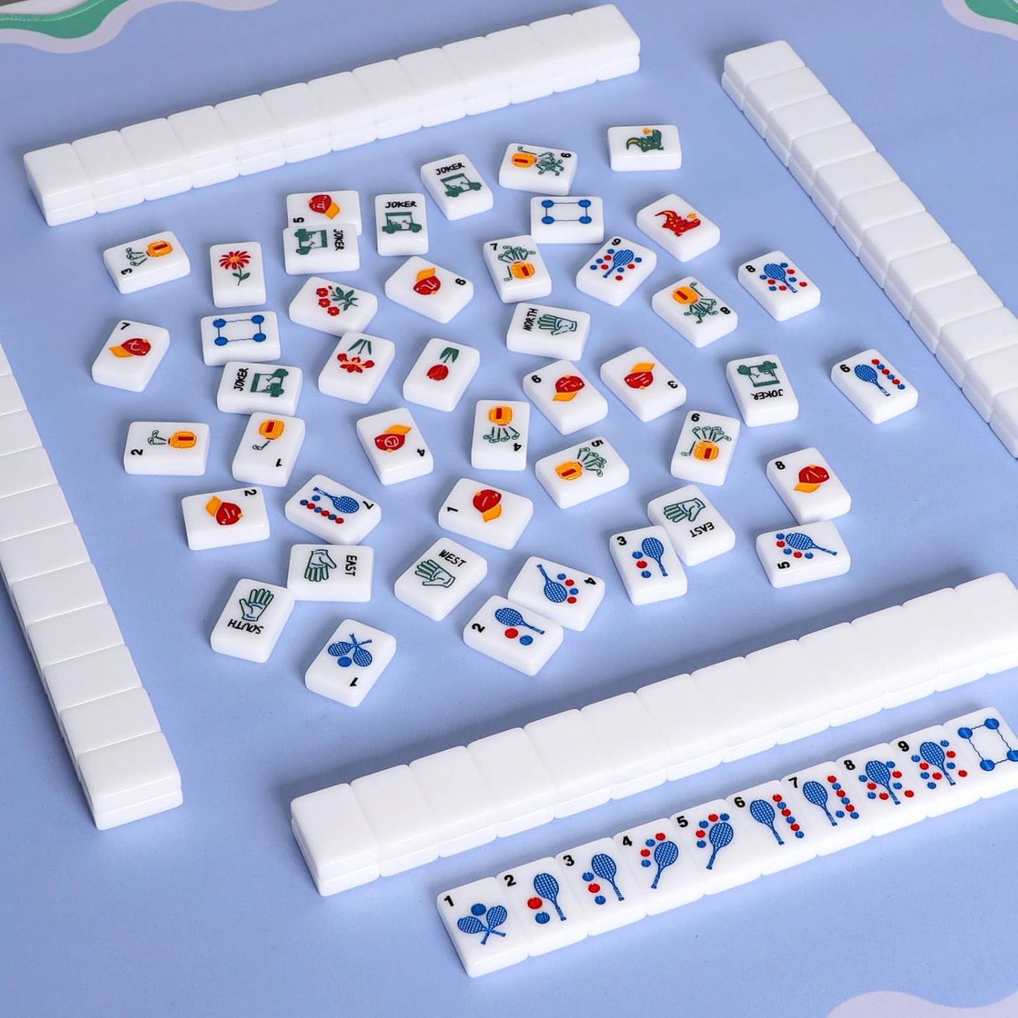 American Mahjong Set | 160 Engraved Acrylic Tiles (White)