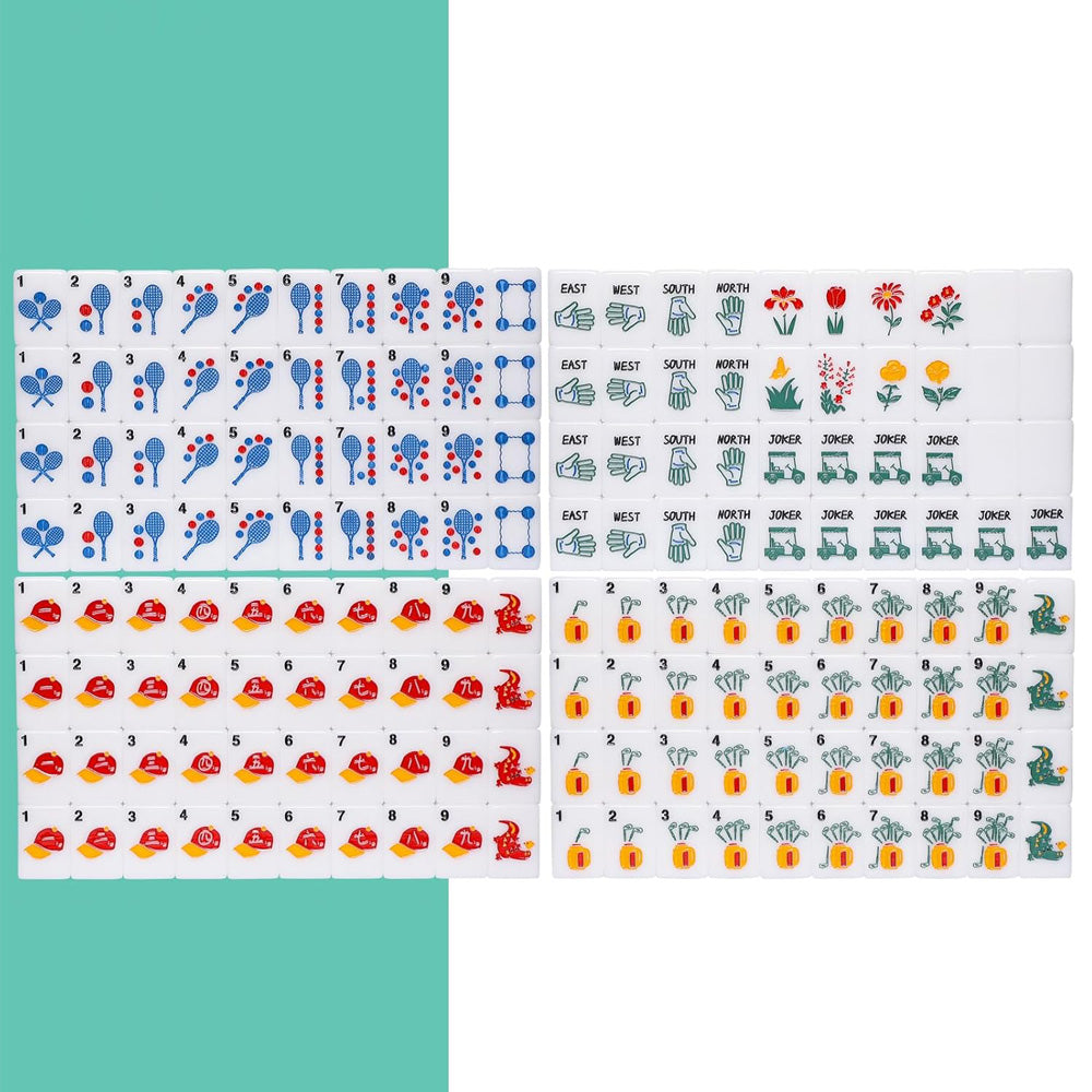 American Mahjong Set | 160 Engraved Acrylic Tiles (White)