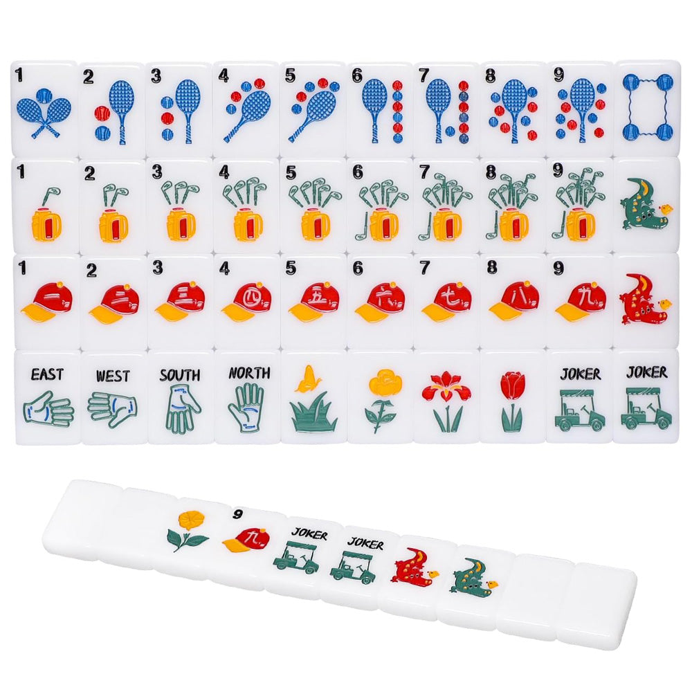 American Mahjong Set | 160 Engraved Acrylic Tiles (White)