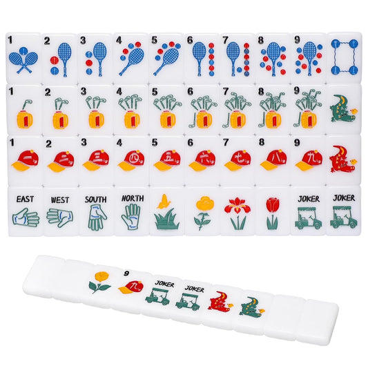 American Mahjong Set | 160 Engraved Acrylic Tiles (White)